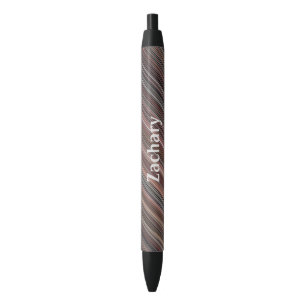 Masculine Diagonal Stripes Black Brown White Ink Pen