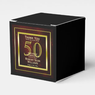Masculine Double Gold Frame 50th Birthday Favour Box