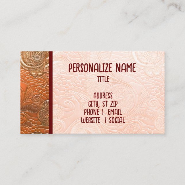 Masculine faux leather Business Card (Front)