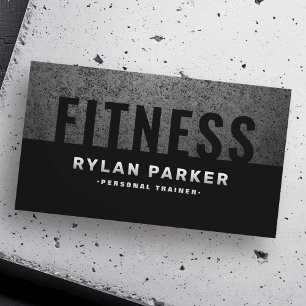Masculine fitness personal trainer rough dark business card