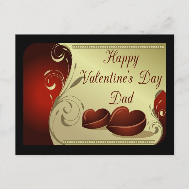 Masculine for Dad Valentine Postcard (Front)