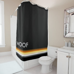 Masculine Gay Bears Pride Flag WOOF Shower Curtain