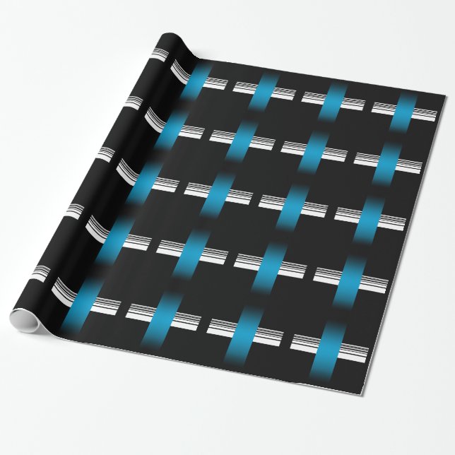 Masculine geometric stripes manly gift wrapping paper (Unrolled)