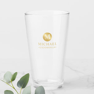 Masculine Gold Personalised Groomsmen Glass