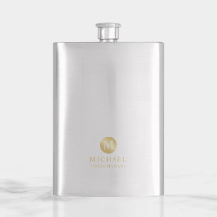 Masculine Gold Personalised Groomsmen Hip Flask