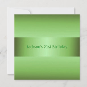 Masculine Green 21st Birthday Party Invitation