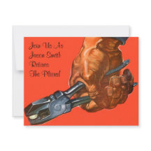 Masculine Hand Pliers Retire Retirement Invitation