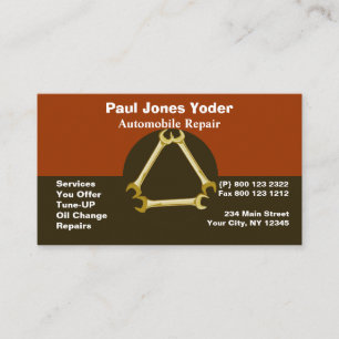 Masculine Mechanic Men'sTools Logo Wrench Business Card