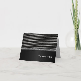 Masculine Metal Look Thank You Note Card