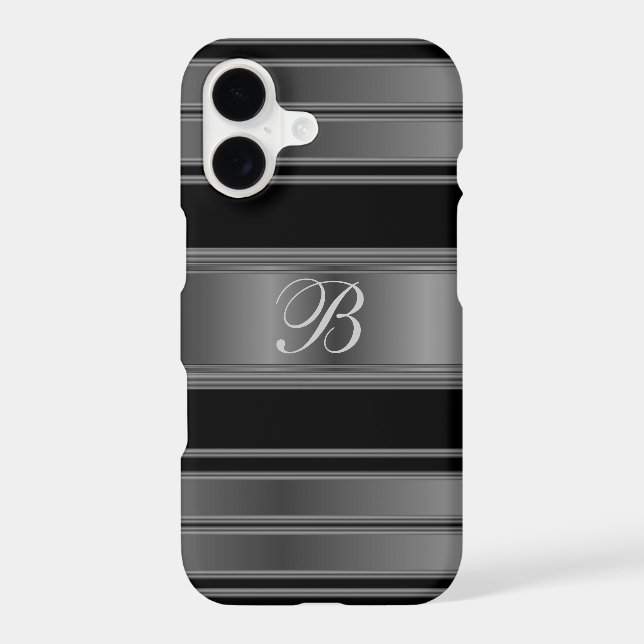 Masculine Monogram Black Metallic Steel (Back)