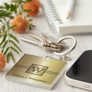 Masculine Monogram Executive Key Ring