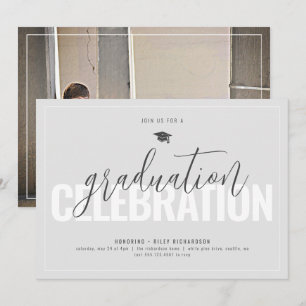 Masculine Photo Graduation Party Invitation