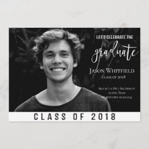 Masculine Photo Graduation Party Invitation