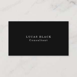 Masculine Plain Black White Professional Creative Business Card