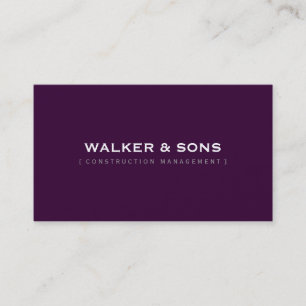 MASCULINE plain simple smart eggplant aubergine Business Card
