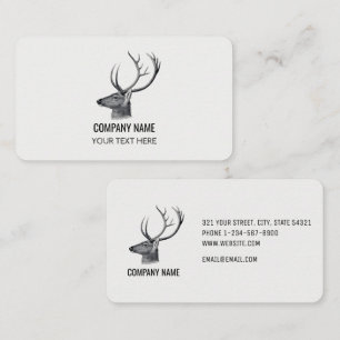 Masculine Rustic Deer Head  Business Card
