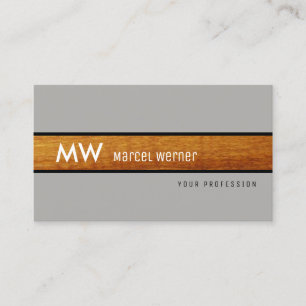 masculine rustic wood stripe on grey business card