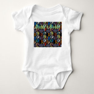 Masculine Striped Oval Halves Baby Bodysuit