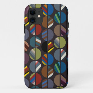 Masculine Striped Oval Halves iPhone 11 Case