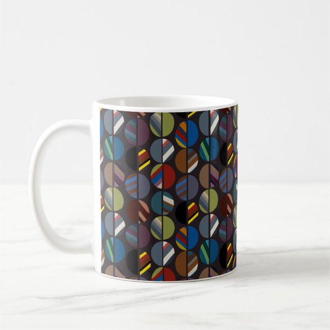 Masculine Striped Oval Halves  Coffee Mug (Left)