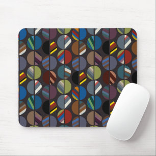 Masculine Striped Oval Halves  Mouse Mat