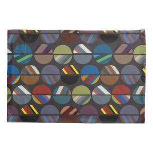 Masculine Striped Oval Halves  Pillowcase