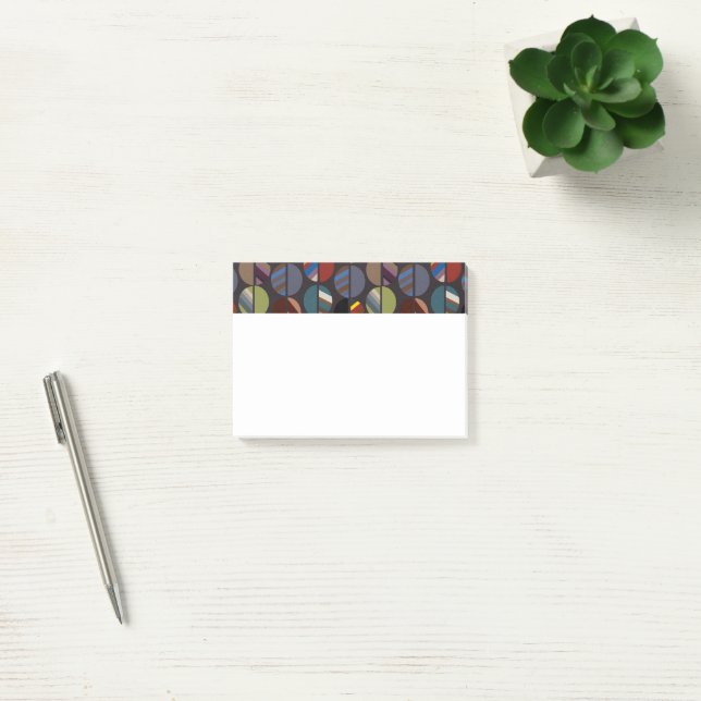 Masculine Striped Oval Halves  Post-it Notes (Office)