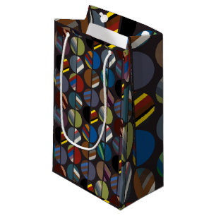 Masculine Striped Oval Halves  Small Gift Bag