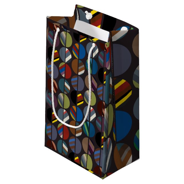 Masculine Striped Oval Halves  Small Gift Bag (Front Angled)