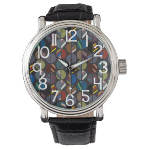 Masculine Striped Oval Halves Watch