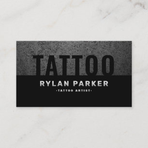 Masculine tattoo artist rough dark business card