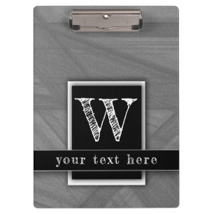 Masculine Teacher Modern Elegant Metallic Silver Clipboard