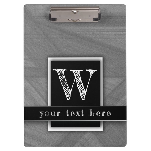 Masculine Teacher Modern Elegant Metallic Silver Clipboard (Front)