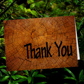 Masculine Thank You Card with Wood Grain Design