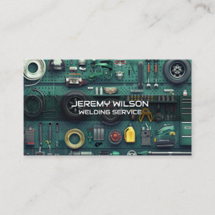 Masculine Welder Metal Welding Service Steelwork Business Card
