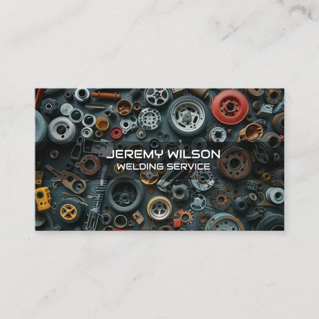 Masculine Welder Metal Welding Service Steelwork Business Card (Front)