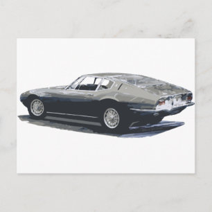 Maserati Ghibli Classic Drawing Postcard
