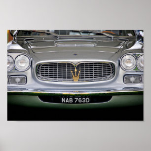 Maserati Italian Sports Car Front View Poster
