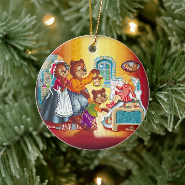 Masha and 3 bears. Animal Family. Ceramic Tree Decoration (Tree)