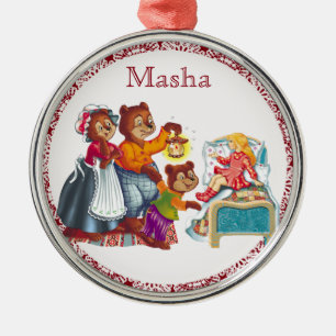 Masha and 3 bears metal tree decoration