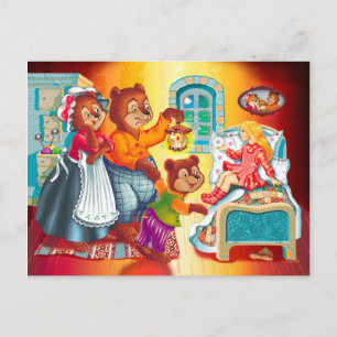 Masha and 3 bears postcard
