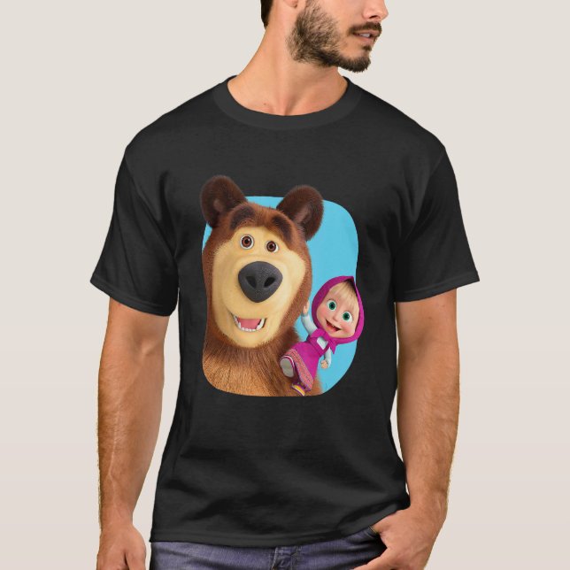 Masha and the Bear Duo together blue T-Shirt (Front)