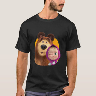 Masha and the Bear Duo together orange T-Shirt