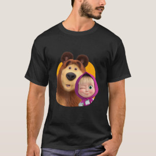 Masha and the Bear Duo together orange T-Shirt