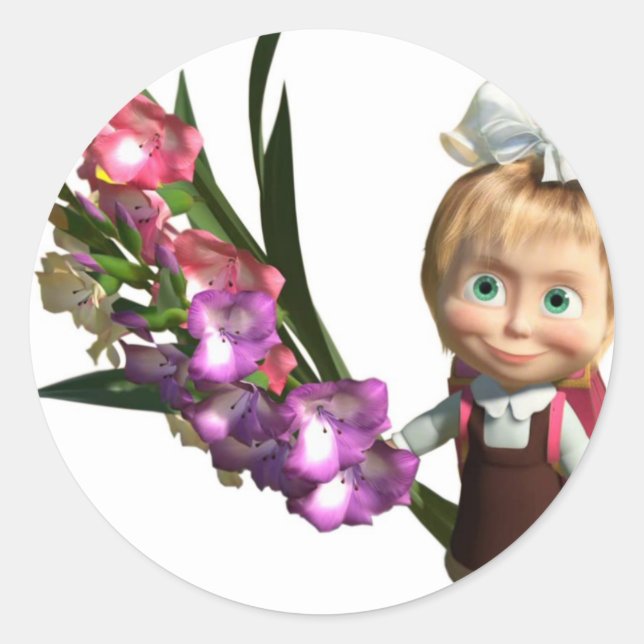 masha classic round sticker (Front)