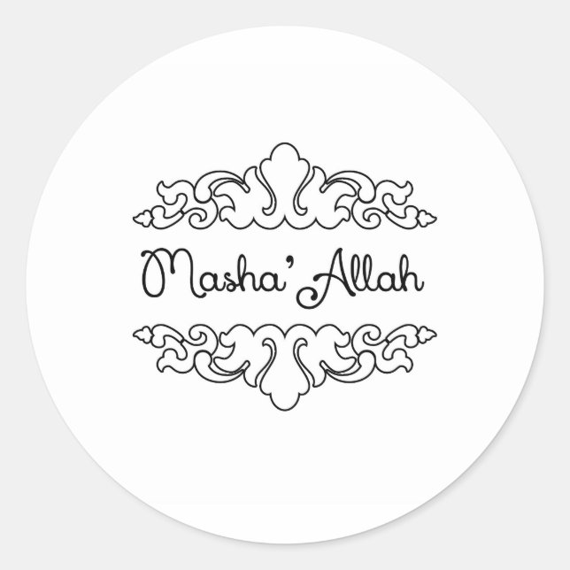 Masha'allah Classic Round Sticker (Front)