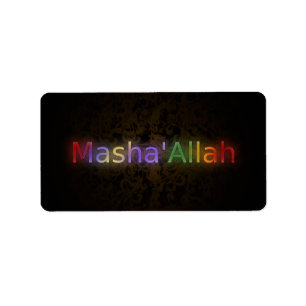 MashaAllah Islamic phrase best wishes label