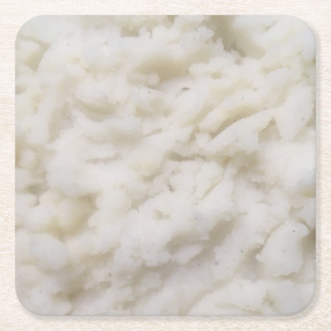Mashed Potatoes Square Paper Coaster (Front)
