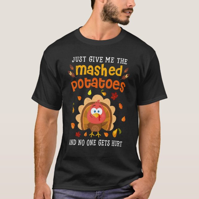 Mashed Potatoes  Turkey Thanksgiving Family Men Gr T-Shirt (Front)