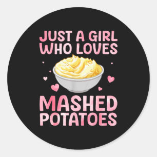 Mashed Tato Art For Women Girls Thanksgiving Mashe Classic Round Sticker